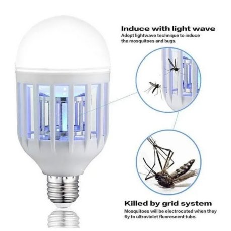 Lampara foco mosquitera 2 en 1 (12w)