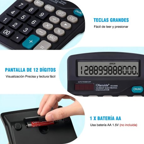 Calculadora 12 digitos Negra