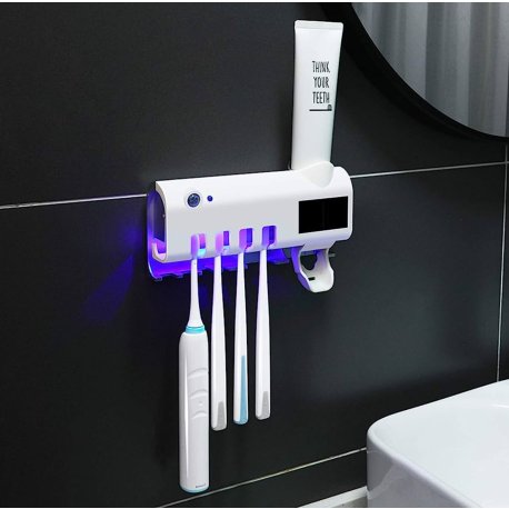 Porta Cepillo Dental C/esterilizador  Luz Uv Recargable Solar